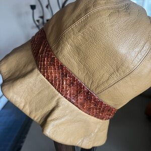 Dior Miss Dior vintage leather Tan Bucket Hat with Snake Skin accent